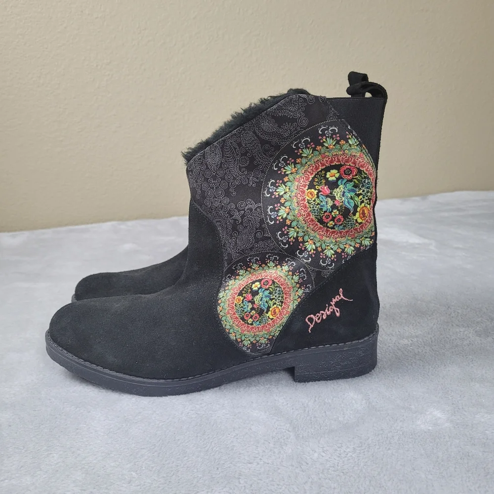 Desigual Women's Boots Winter Black Boho Size 40 US 9